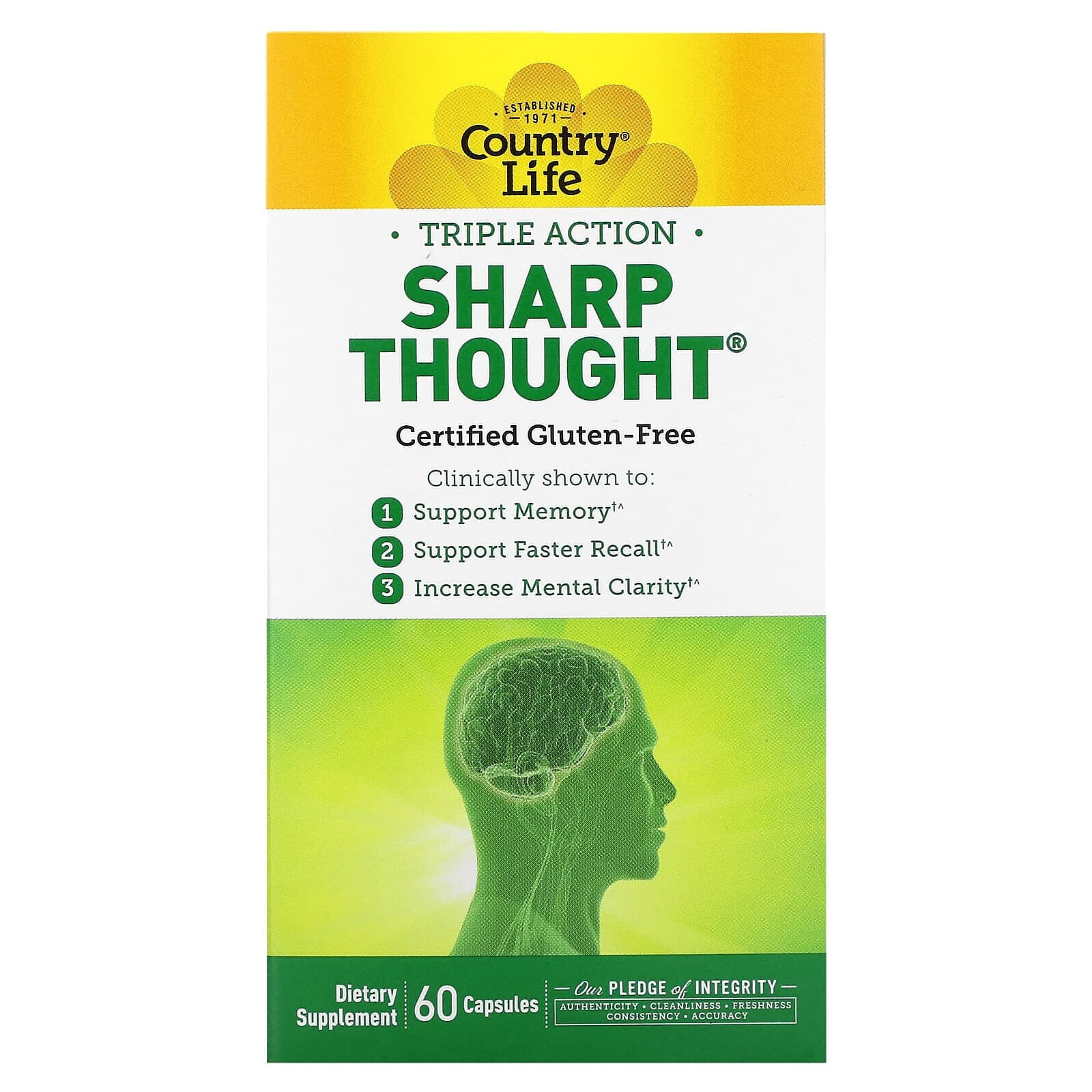 Triple Action Sharp Thought, 30 Capsules