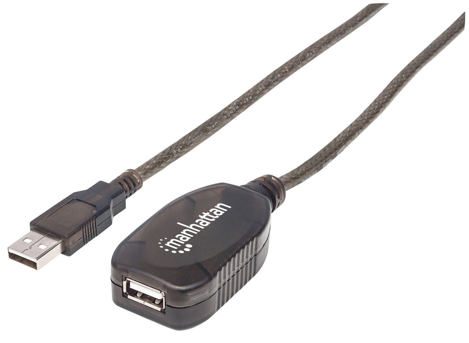 Manhattan 152365 USB кабель 15 m 2.0 USB A Серебристый