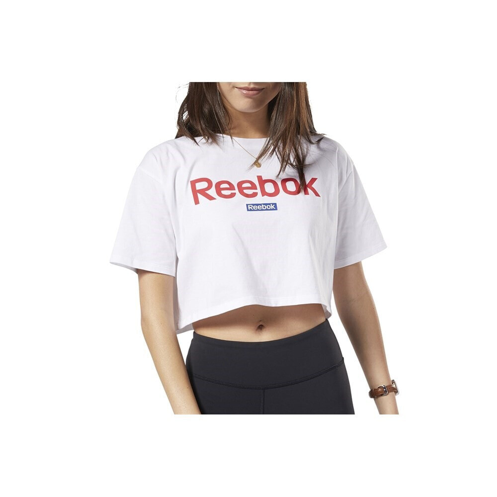 Укороченная футболка с логотипом Reebok Linear