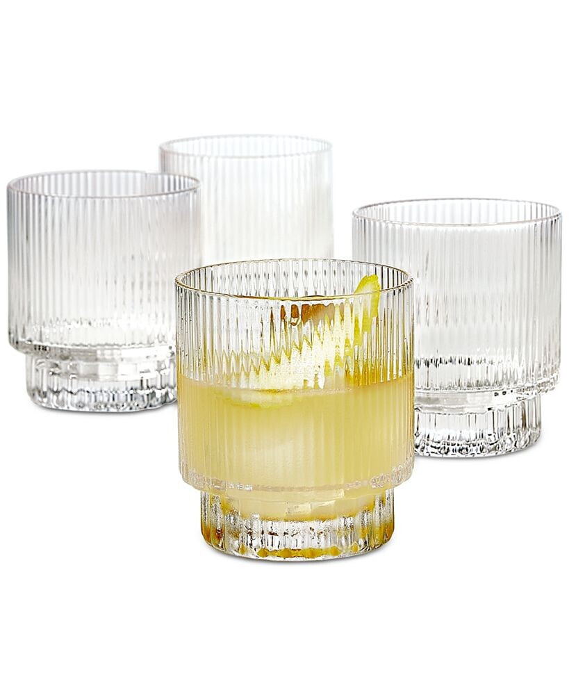Hotel Collection fluted Double Old-Fashioned Glasses, Set of 4, Created for Macys
