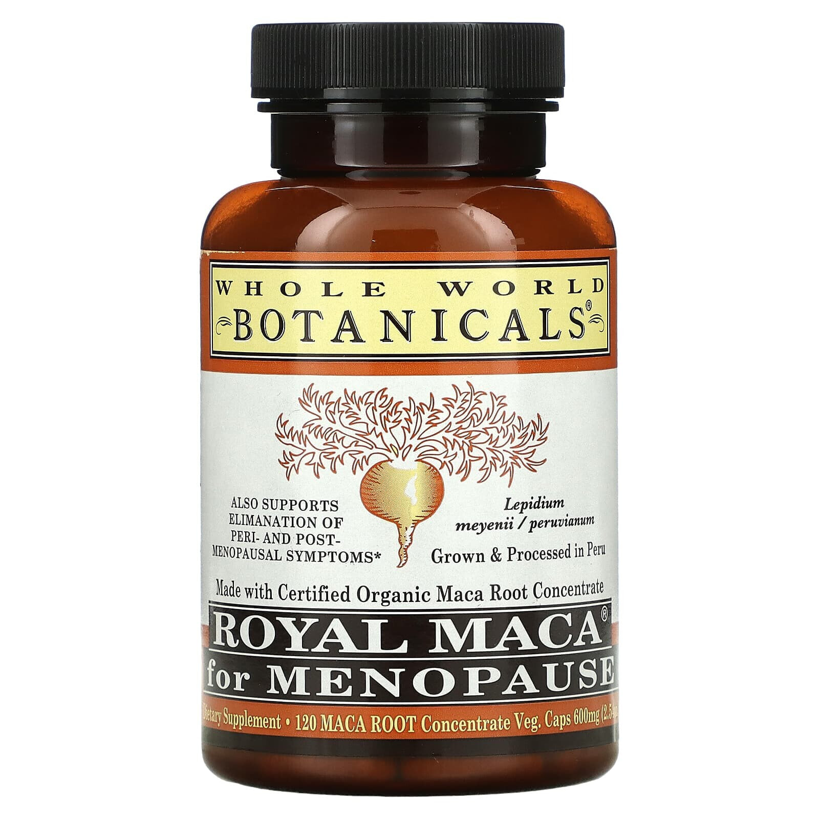 Вхоле Ворлд Ботаникалс, Royal Maca®, королевская мака для приема при менопаузе, 500 мг, 120 вегетарианских капсул