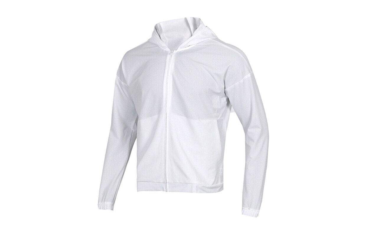 adidas 休闲运动梭织夹克外套 男款 白色 / Куртка Adidas DV1101