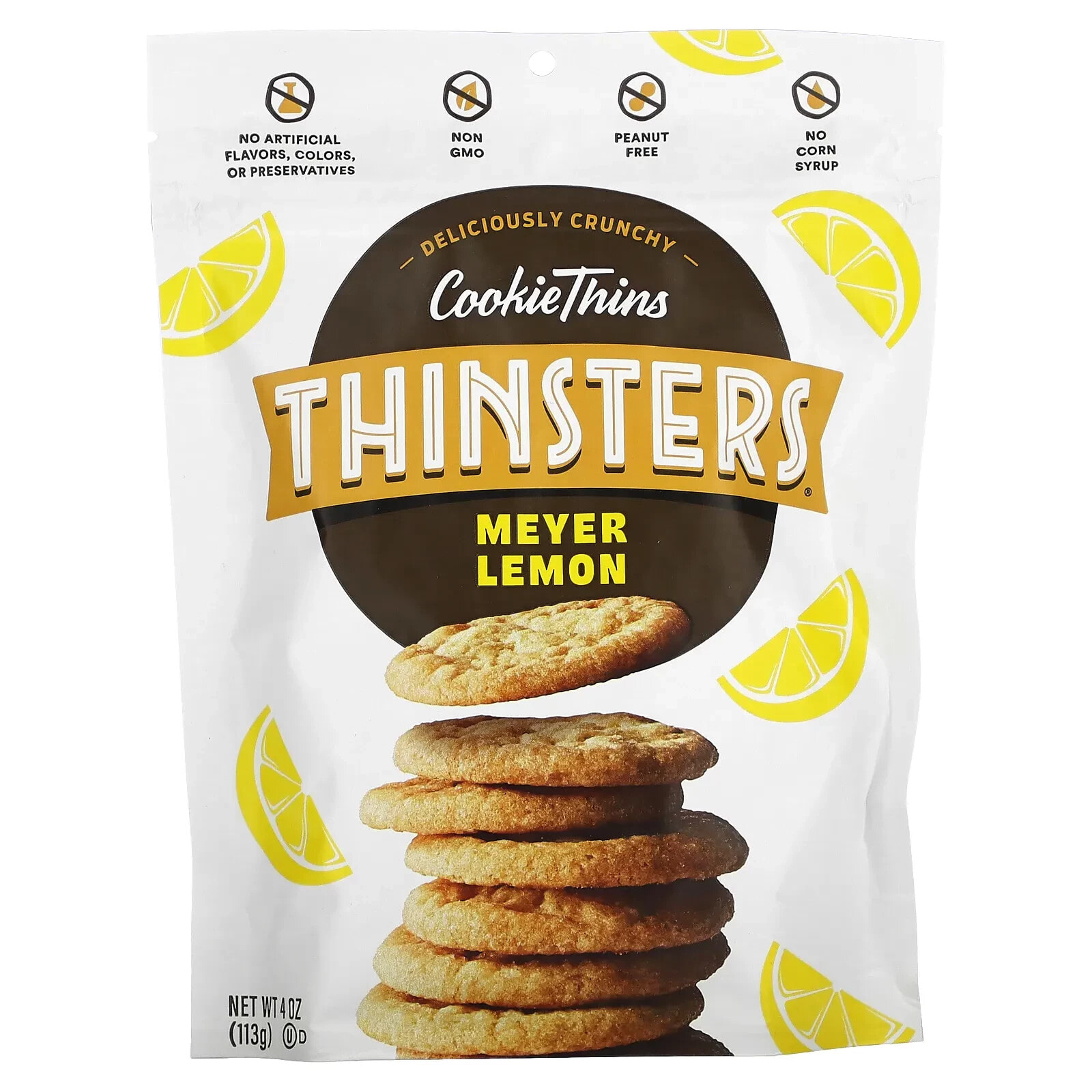 Cookie Thins, Meyer Lemon, 4 oz (113 g)