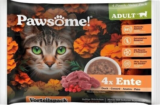 Pawsome Pawsome Adult Ente - kaczka saszetki 4x85g