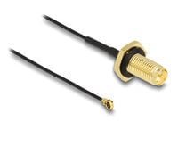 Delock 88383 - 0.35 m - RP-SMA - I-PEX MHF1 - Black - Gold