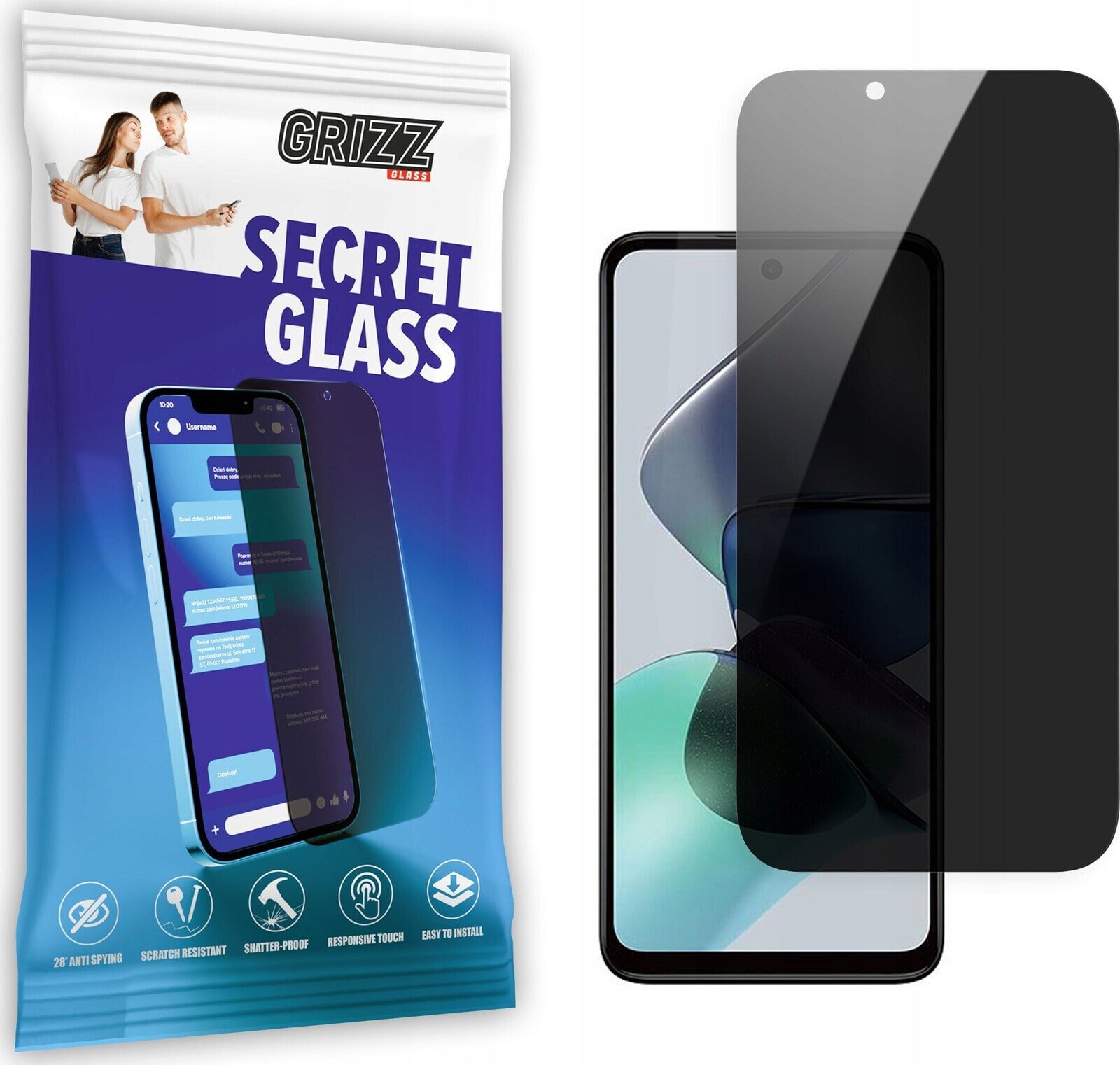 GrizzGlass Szkło prywatyzujące GrizzGlass SecretGlass Motorola Moto G60