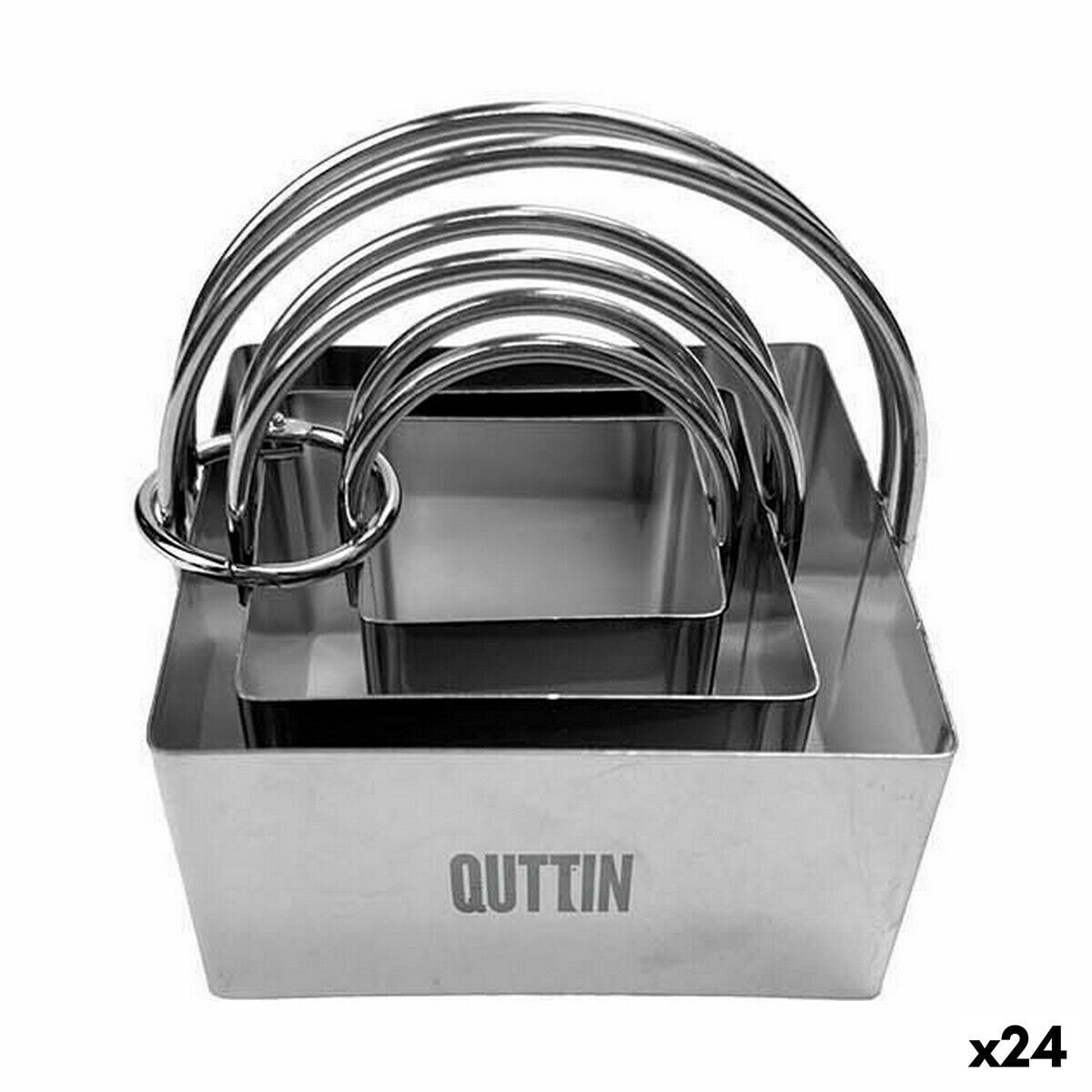 Набор кондитерских форм Quttin Нержавеющая сталь Серебристый Квадратный 3 Предметы (24 штук)