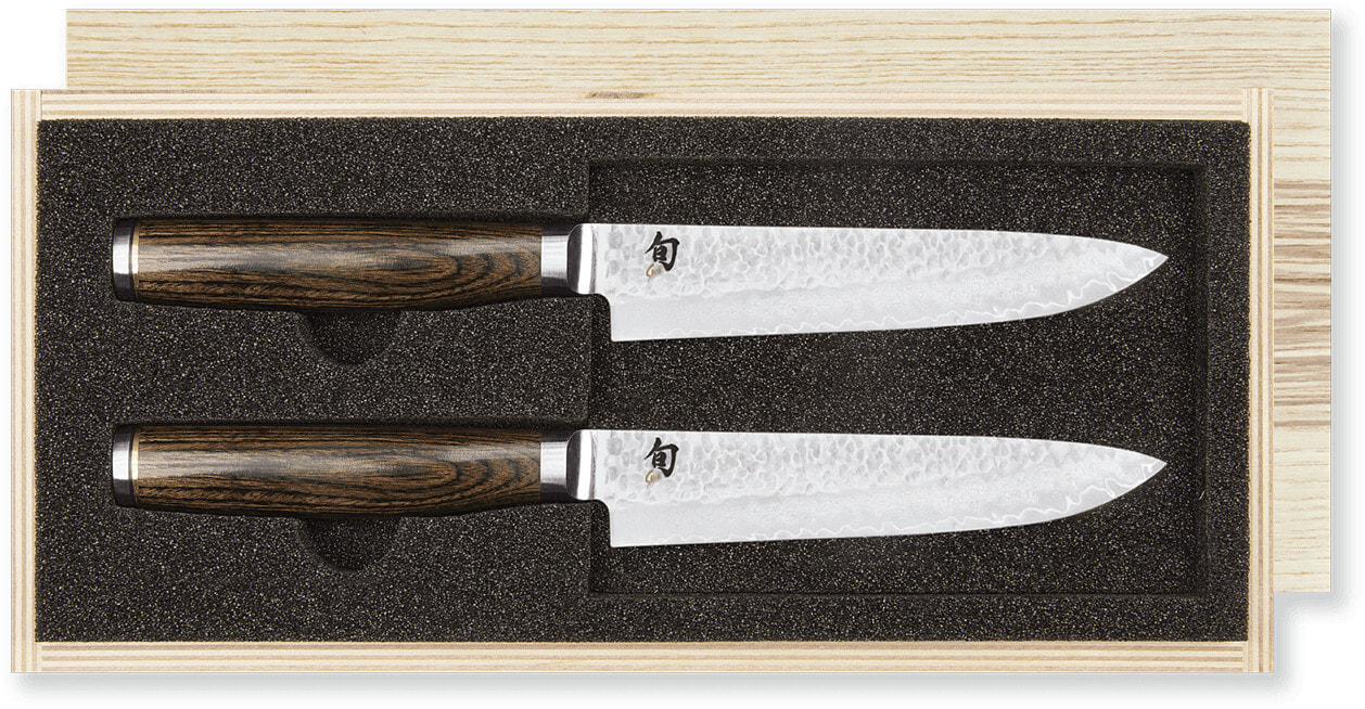 kai Europe kai TDMS-400 - Knife set - Steel - Wood - Silver - Wood - 2 pc(s)