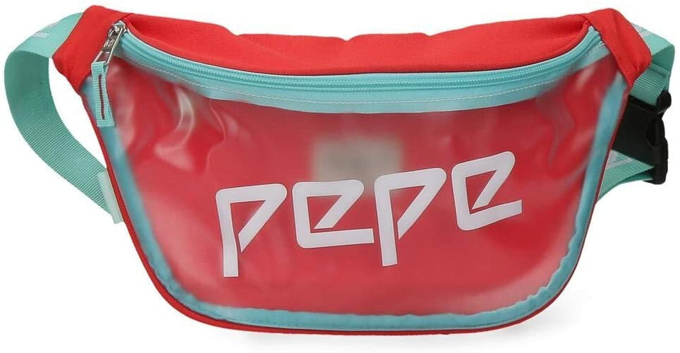 Мужская поясная сумка текстильная красная повседневная Pepe Jeans Girl's Bum Bag, Multicolor, 36x16,5x7 cms
