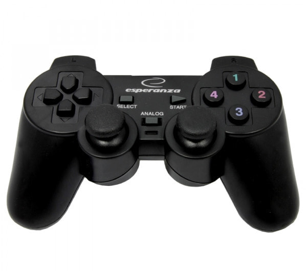 Esperanza EG102 игровой контроллер Геймпад ПК, Playstation 3 Аналоговый/цифровой USB 2.0 Черный