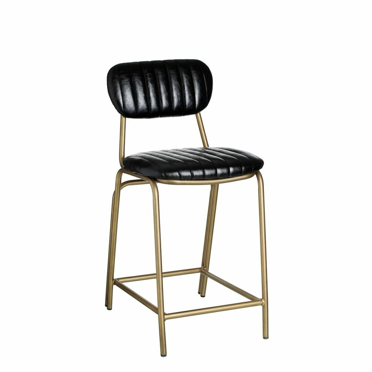 Stool 42 x 49 x 88 cm Black Golden Metal Polyurethane