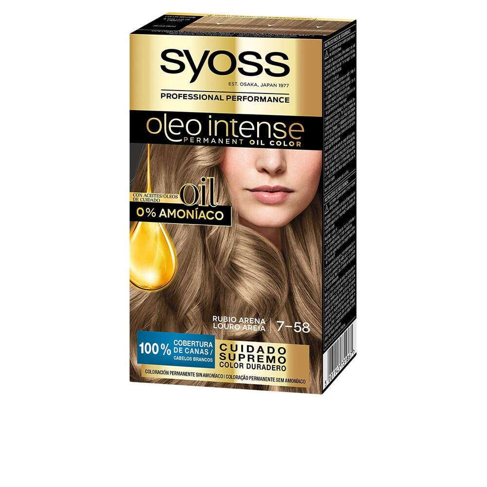 Syoss Oleo Intense Permanent Hair Color No.7.58 Стойкая масляная краска для волос без аммиака, оттенок песочный блонд х 5
