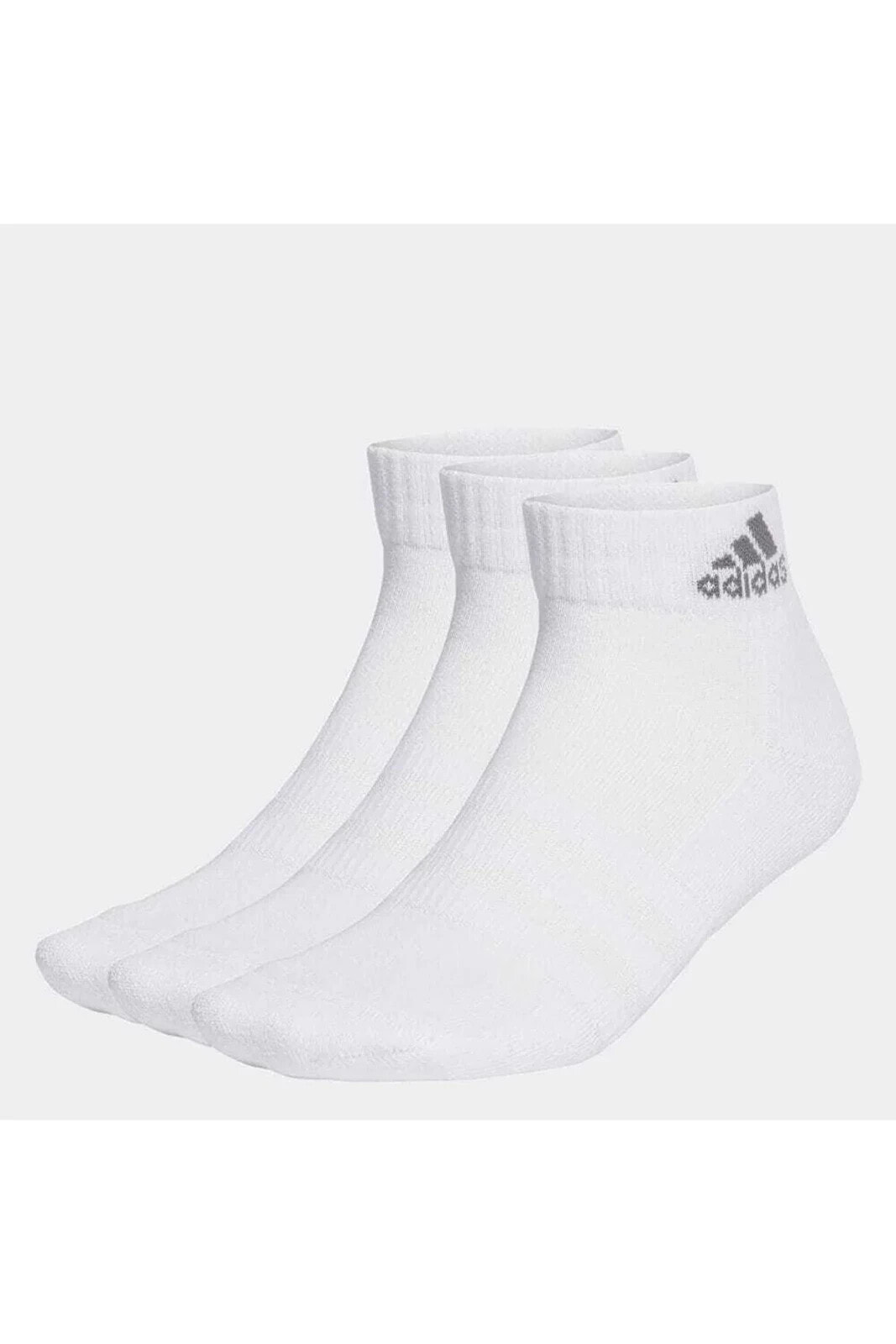 Yastıklamalı Beyaz Unisex Bilek Çorap 3 Çift Ia3946