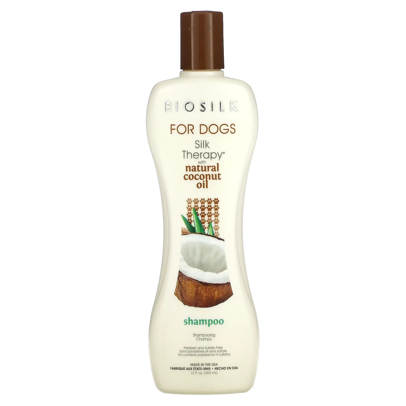Biosilk, Silky Therapy с натуральным шампунем с кокосовым маслом, для собак, 355 мл (12 жидк. Унций)