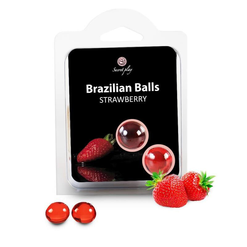 Интимный крем или дезодорант Secret Play Set 2 Brazilian Balls Strawberry Aroma