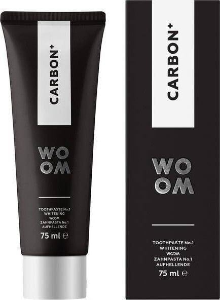 Зубная паста Woom Carbon+ wybielająca czarna pasta do zębów z węglem aktywnym 75ml