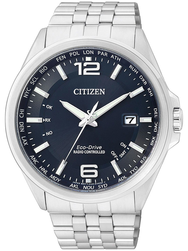 Мужские наручные часы с серебряным браслетом Citizen CB0010-88L Eco-Drive Elegant Radio Controlled Watch Mens 43mm 10 ATM