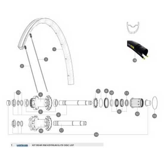 MAVIC Ksyrium Elite Disc UST Rear Rim Kit