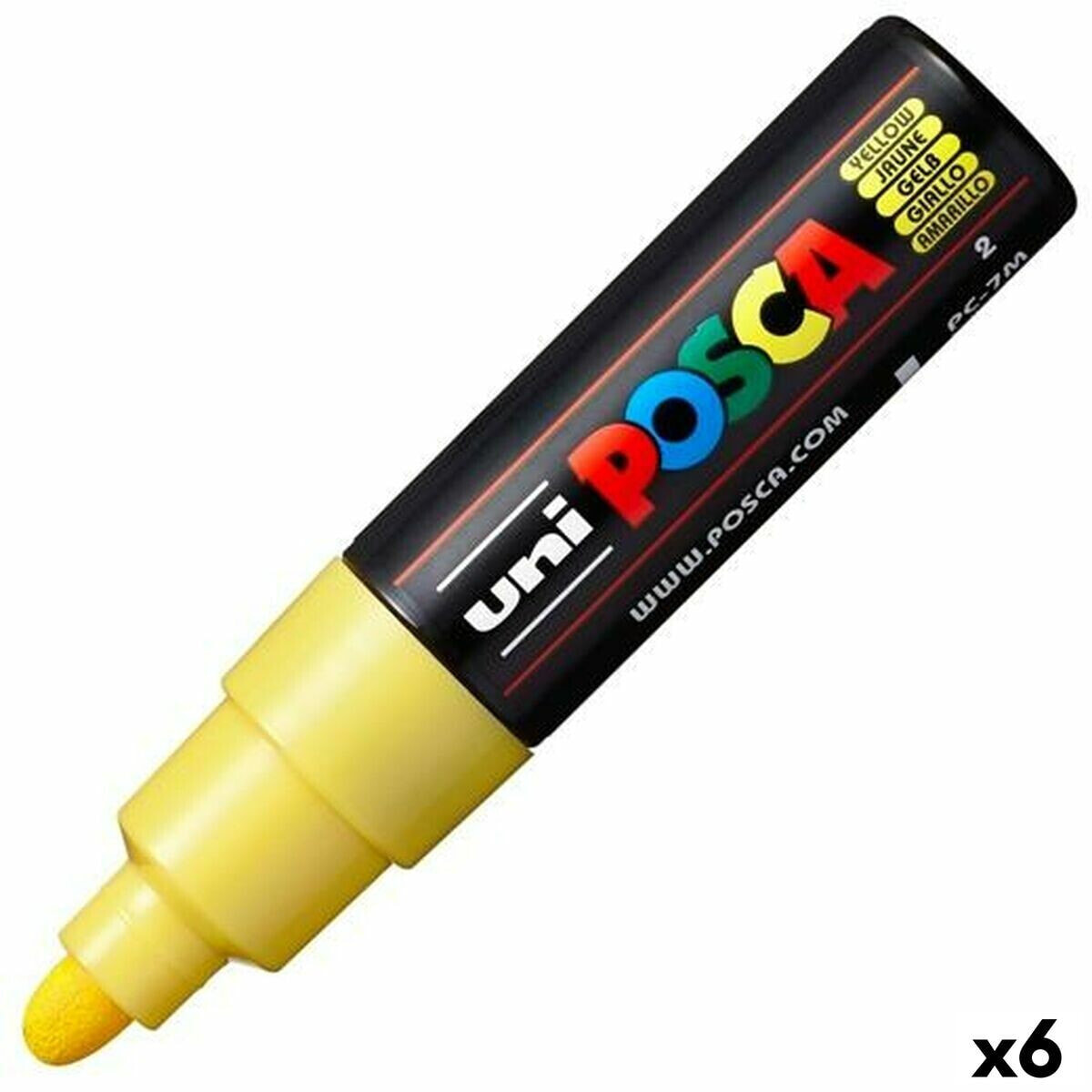 Felt-tip pens POSCA PC-7M Yellow (6 Units)