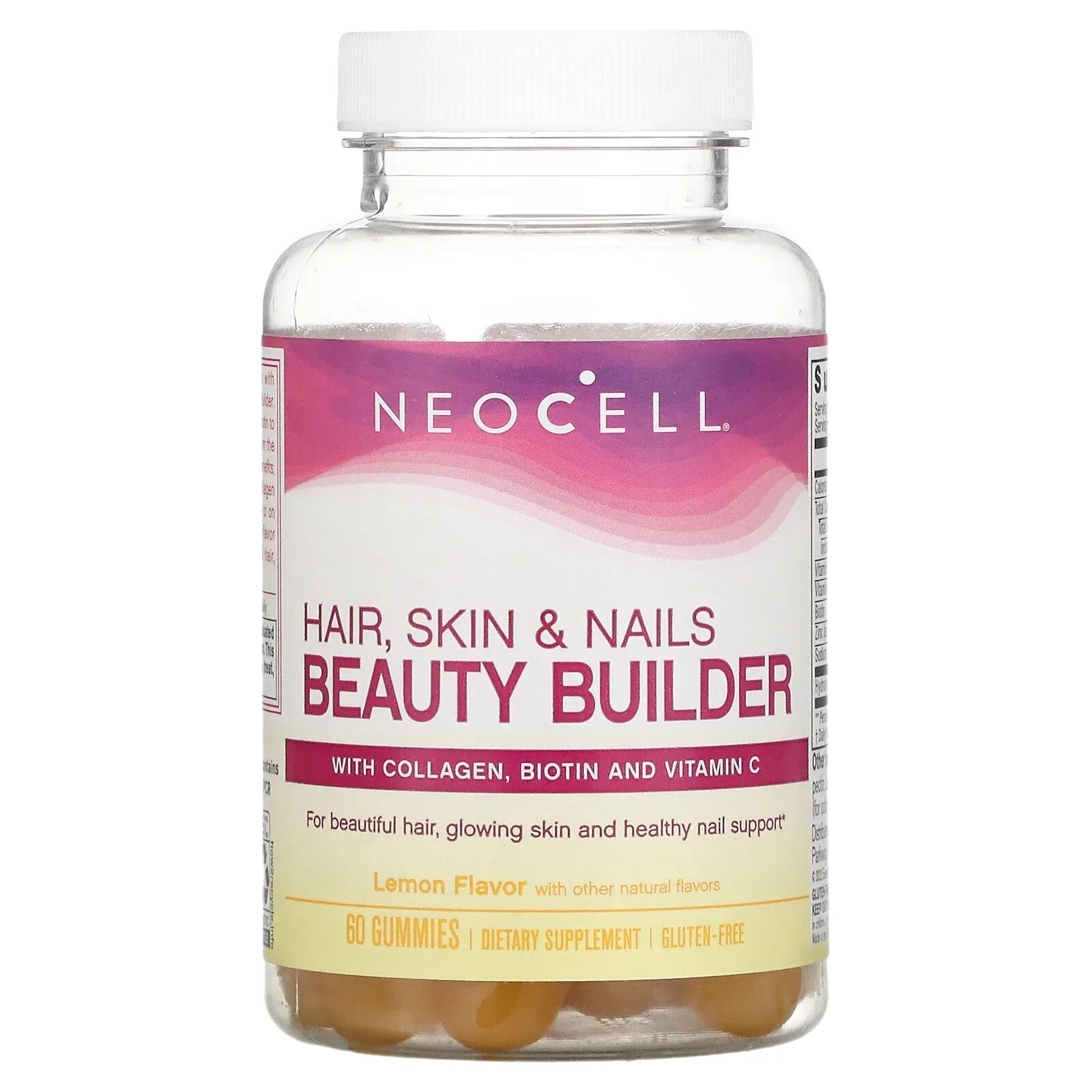 NeoCell, Средство для красоты волос, кожи и ногтей, лимон, 60 жевательных таблеток