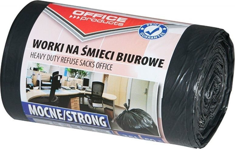 Office Products Worki na śmieci biurowe OFFICE PRODUCTS, mocne (LDPE), 35l, 50szt., czarne