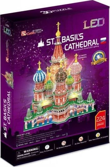 Деревянный пазл для детей noname PUZZLE 3D LED KATEDRA ŚW. BASILS - L519H