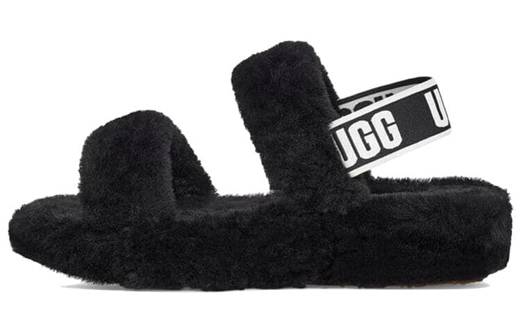 UGG Oh Yeah 毛毛厚底运动 沙滩凉鞋 女款 黑色 / Тапочки UGG Oh Yeah 1107953-BLK