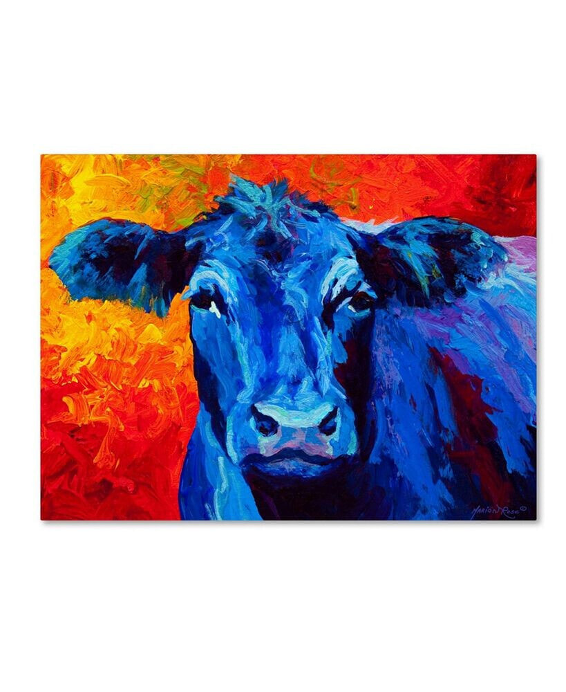 Trademark Global marion Rose 'Blue Cow' Canvas Art - 35