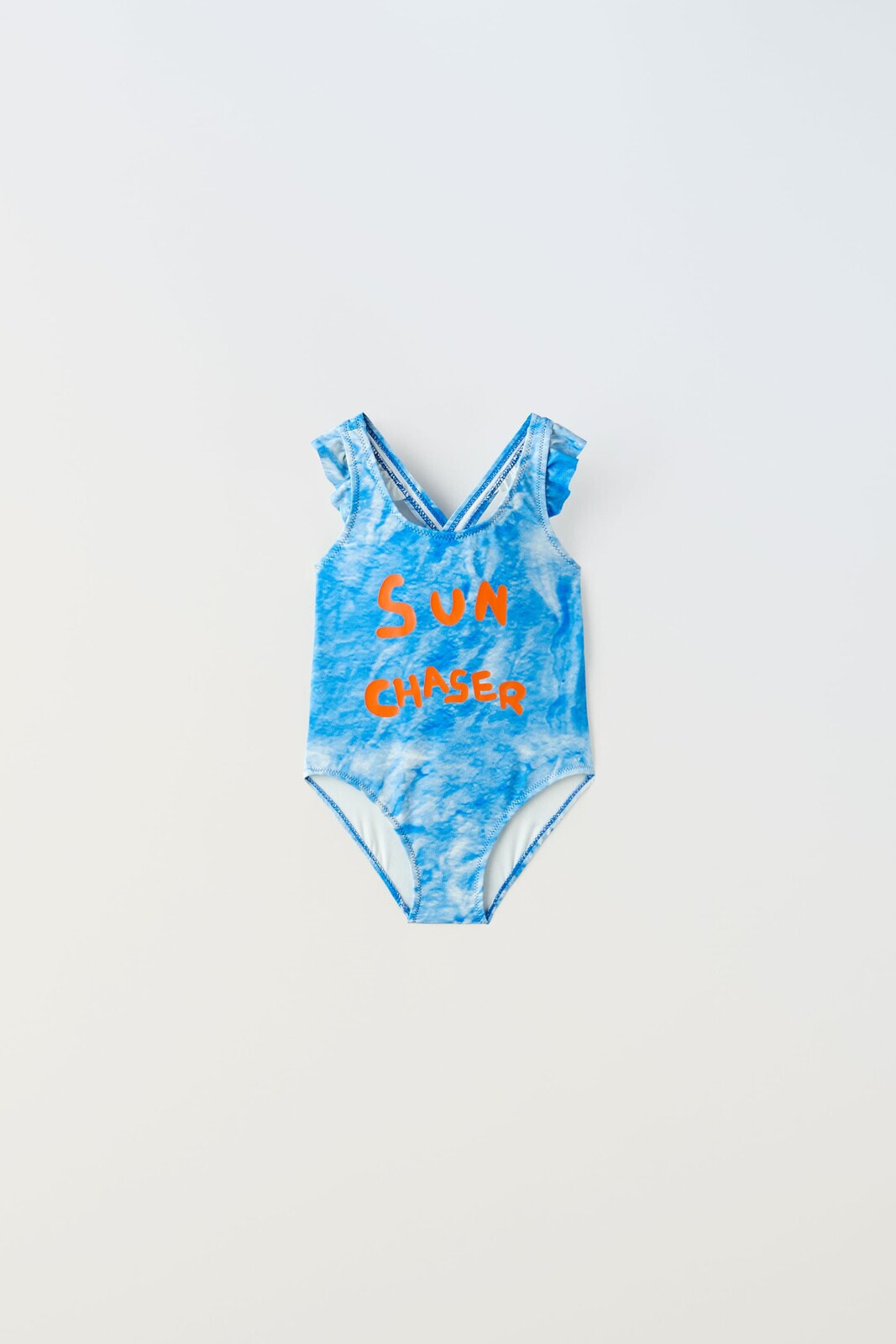 1-6 years/ tie-dye swimsuit with slogan