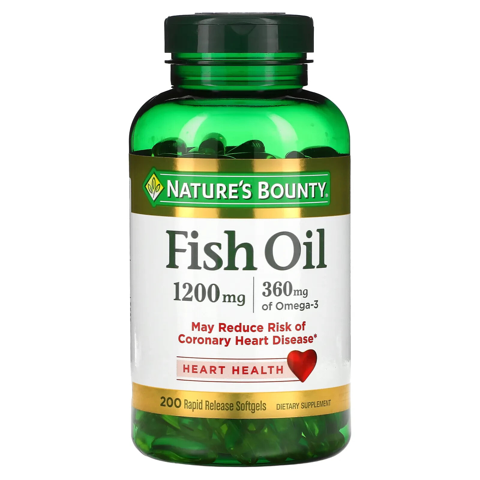 Nature's Bounty, рыбий жир, 1000 мг, 145 мягких таблеток быстрого высвобождения