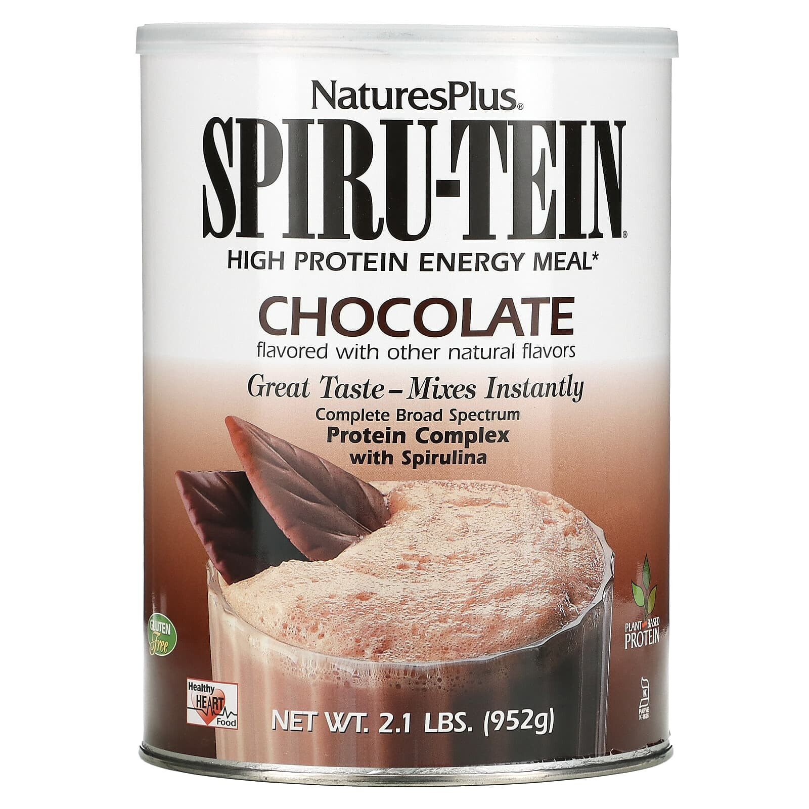 NaturesPlus, Spiru-Tein, питательная добавка с высоким содержанием белка, без сахара, со вкусом натуральной ванили, 740 г (1,63 фунта)