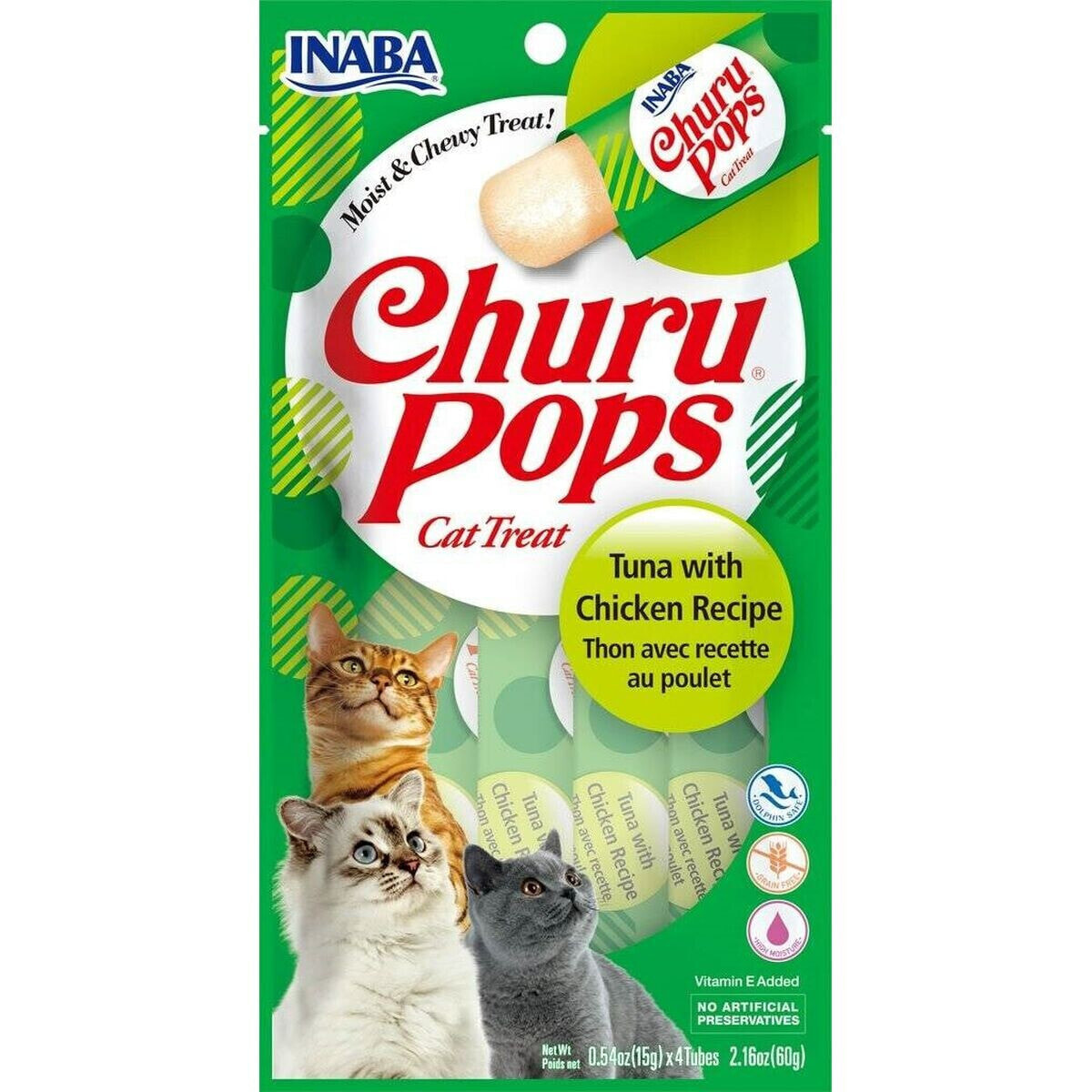 Snack for Cats Inaba EU713 4 x 15 g Конфеты Курица Тунец 15 ml