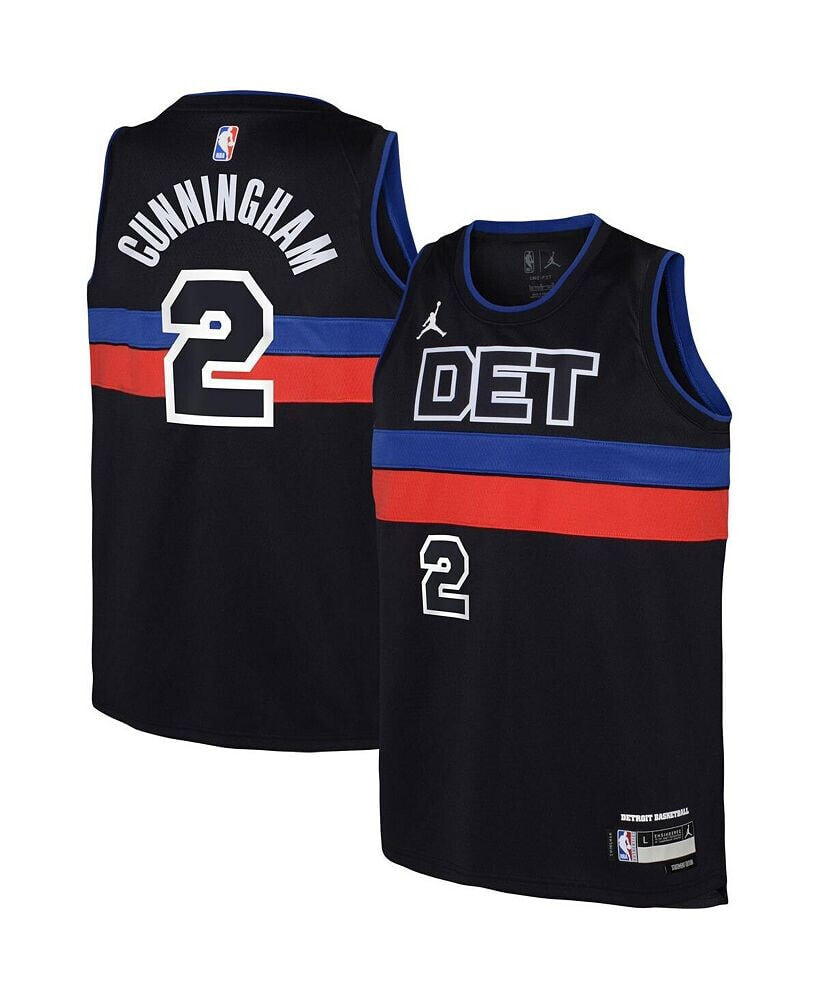 Youth Boys Brand Cade Cunningham Black Detroit Pistons 2022/23 Swingman Jersey - Statement Edition