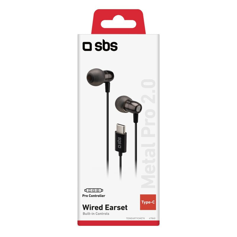 SBS Metal Pro 2.0 In-Ear USB-C schwarz