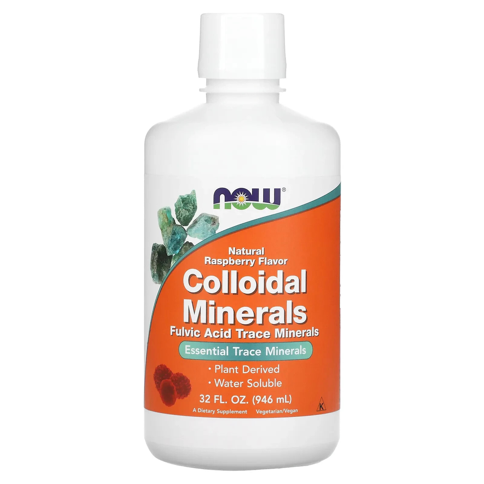 NOW Colloidal Minerals Natural Raspberry  Коллоидные минералы со вкусом малины 946 мл