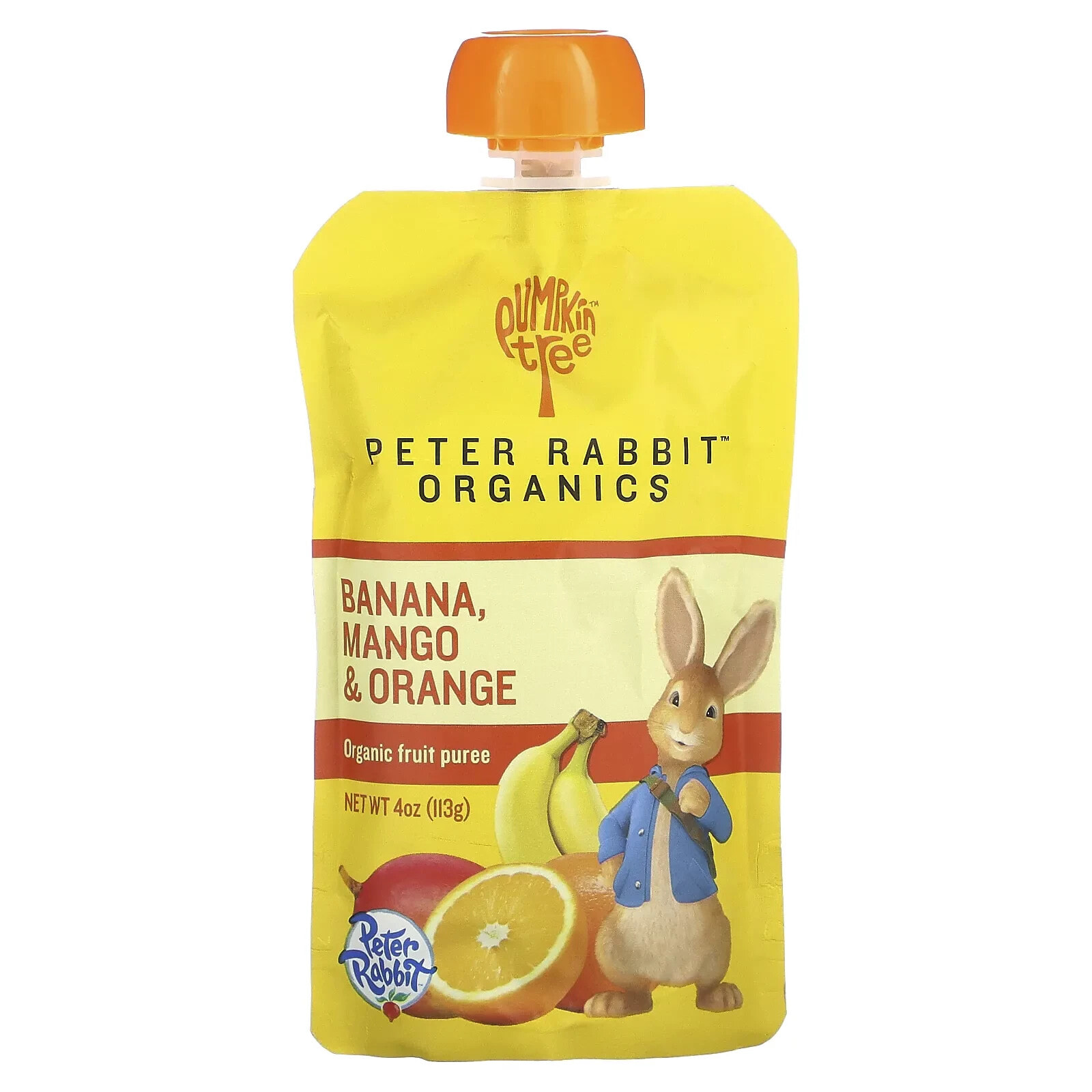 Peter Rabbit Organics, Organic Fruit Puree, Banana, Mango & Orange, 4 oz (113 g)