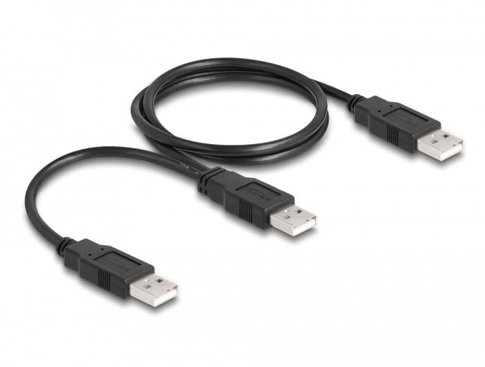 Delock 80000 - 0.7 m - USB A - 2 x USB A - USB 2.0 - 480 Mbit/s - Black
