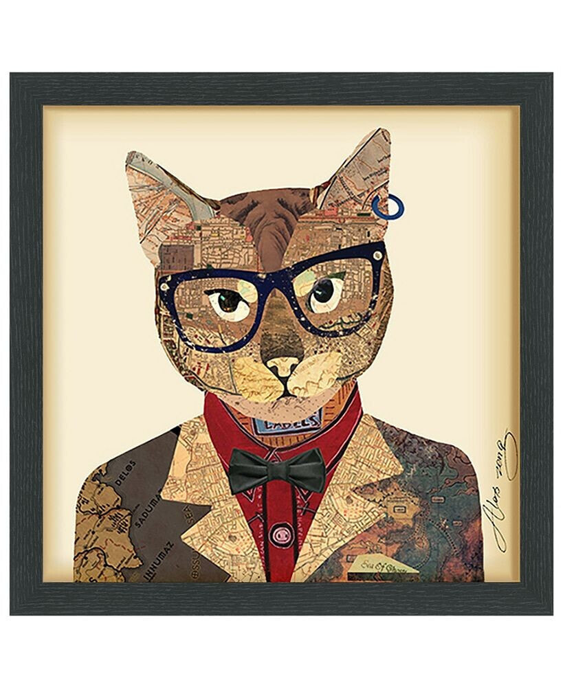 Empire Art Direct 'Funky Cat 2' Dimensional Collage Wall Art - 17'' x 17''
