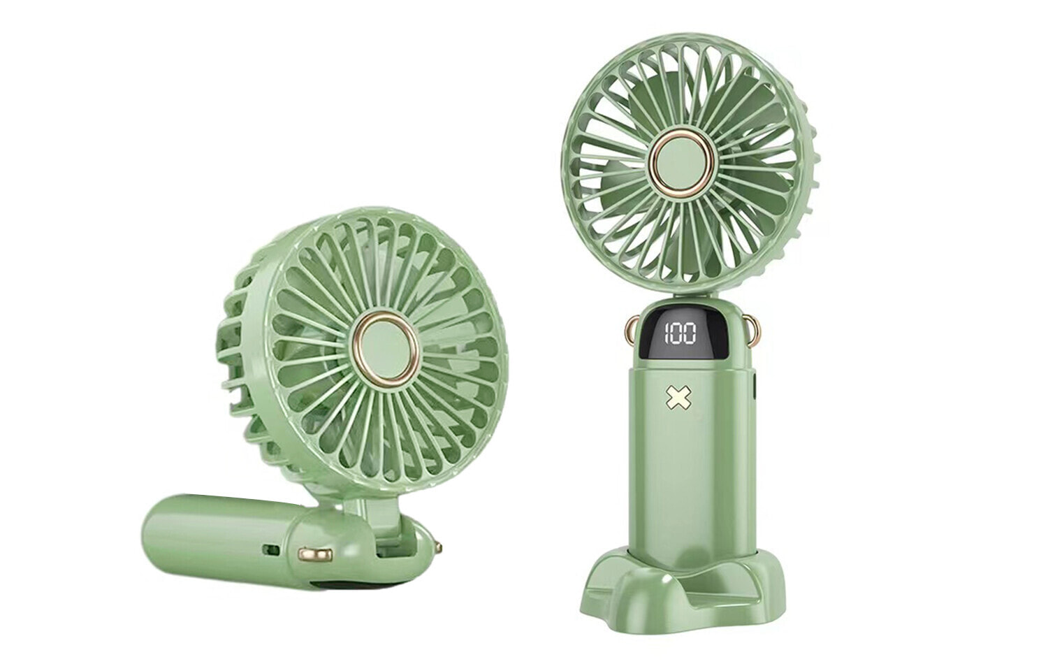 Mint Green Handheld Fan [Send Aromatherapy + Lanyard]