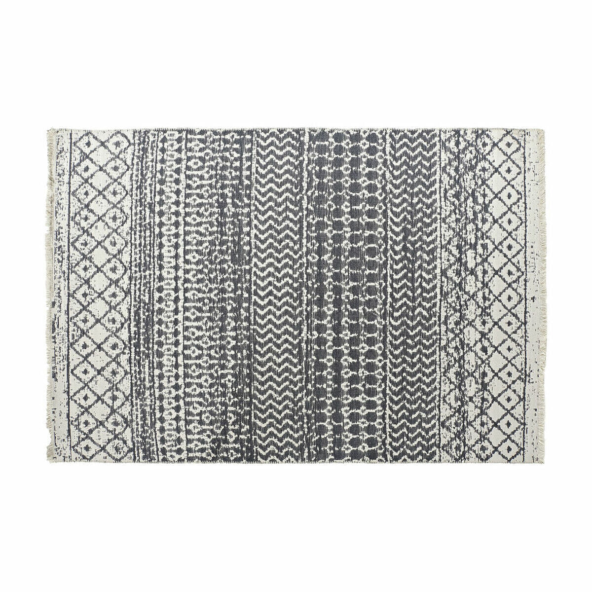Carpet DKD Home Decor White Grey Polyester Cotton (160 x 230 x 1 cm)