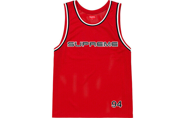 Supreme SS19 Rhinestone Basketball Jersey 水钻logo篮球背心球衣 男女同款 红色 / Баскетбольная майка Supreme SS19 с логотипом и стразами SUP-SS19-10404