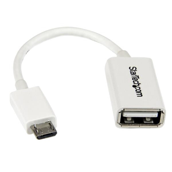 StarTech.com UUSBOTGW USB кабель 0,127 m 2.0 Micro-USB B USB A Белый