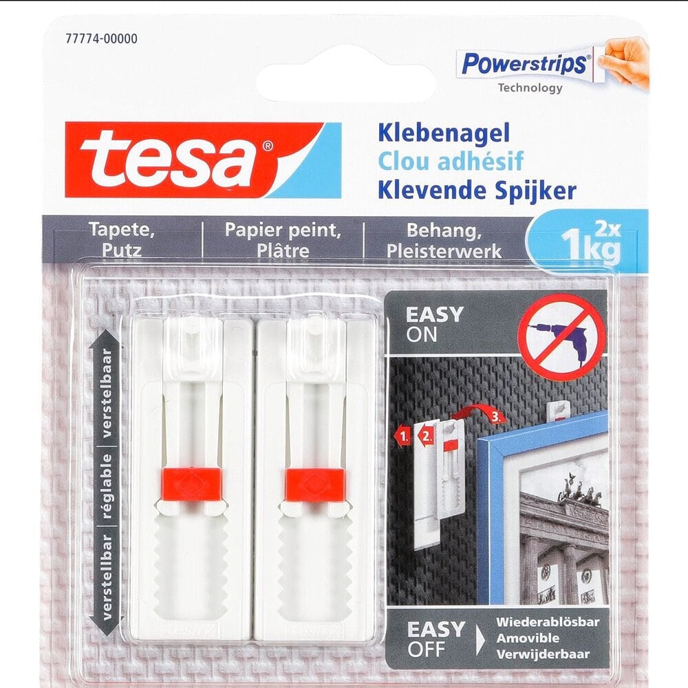 TESA 2 Adjustable Adhesive Nail Wallpaper & Plaster 1Kg