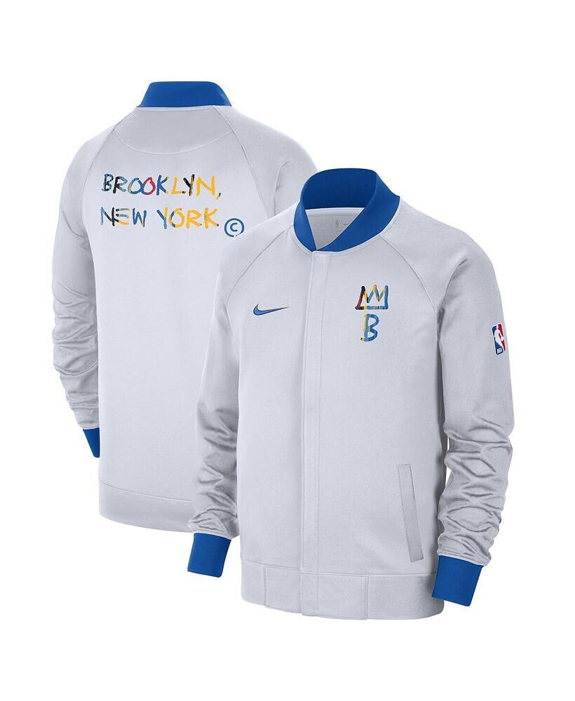 Nike men's White, Royal Brooklyn Nets 2022/23 City Edition Showtime Thermaflex Full-Zip Jacket