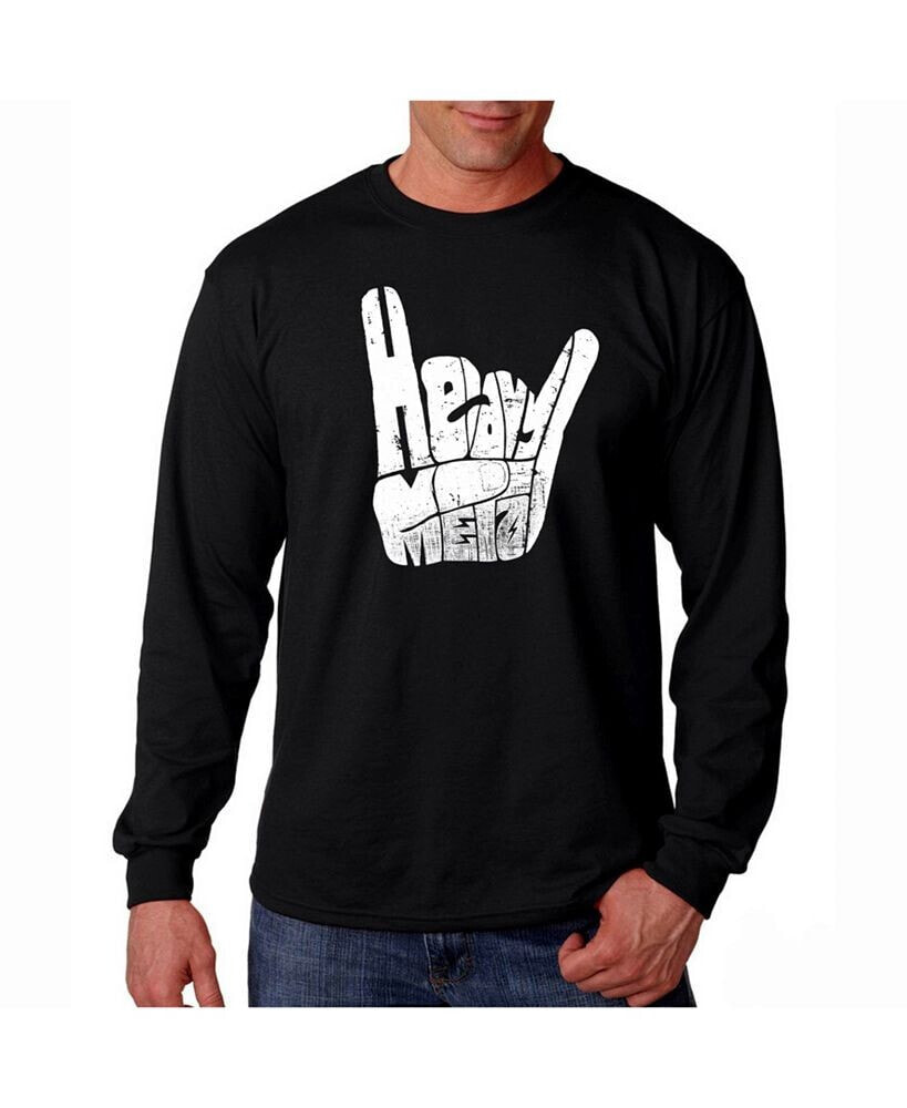 Men's Word Art Long Sleeve T-Shirt - Heavy Metal