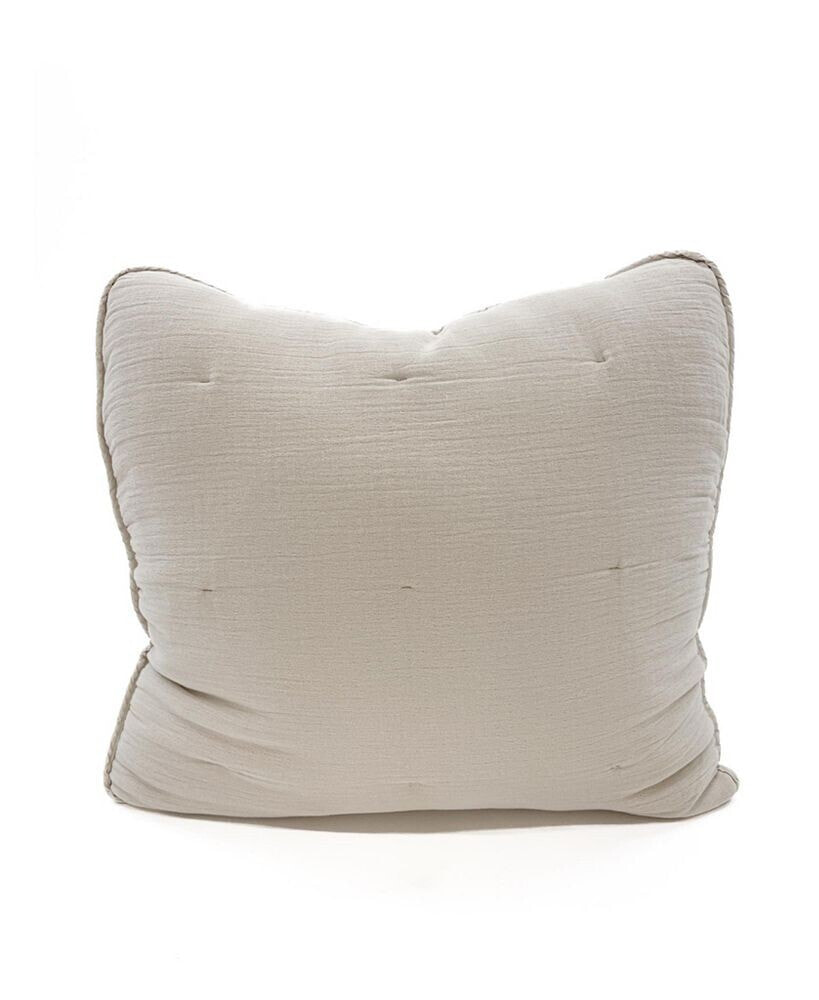 Anaya Home beige Easy Cotton Gauze Down Alternative Euro Pillow 26x26