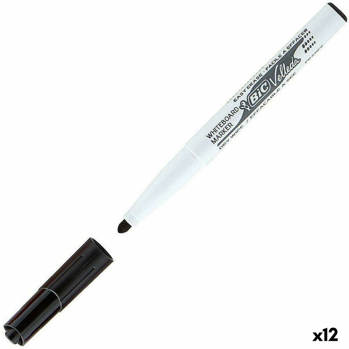 Marker pen/felt-tip pen Bic Velleda 1741 Whiteboard Black (12 Units)