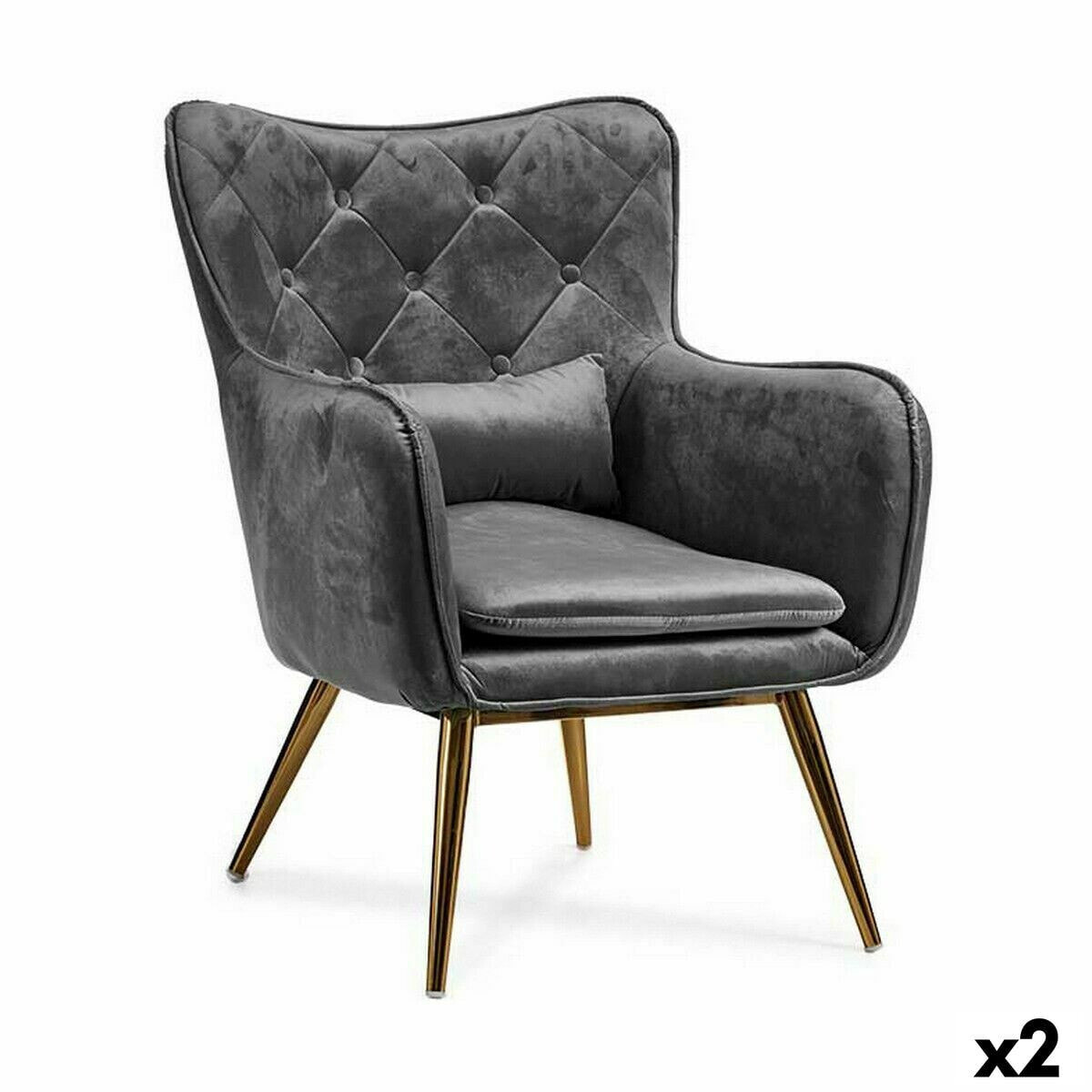 Armchair Grey 68 x 92 x 67 cm (2 Units)