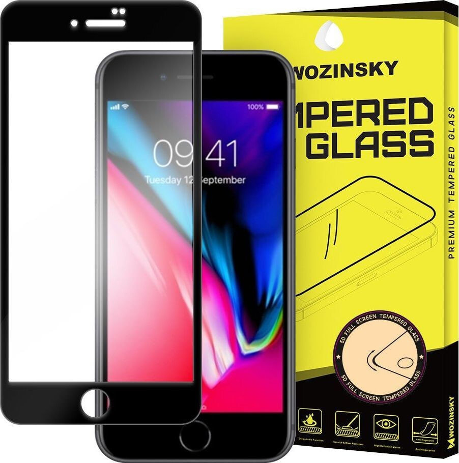 Wozinsky Wozinsky super wytrzymałe szkło hartowane Full Glue na cały ekran z ramką Case Friendly iPhone 8 / 7 czarny uniwersalny