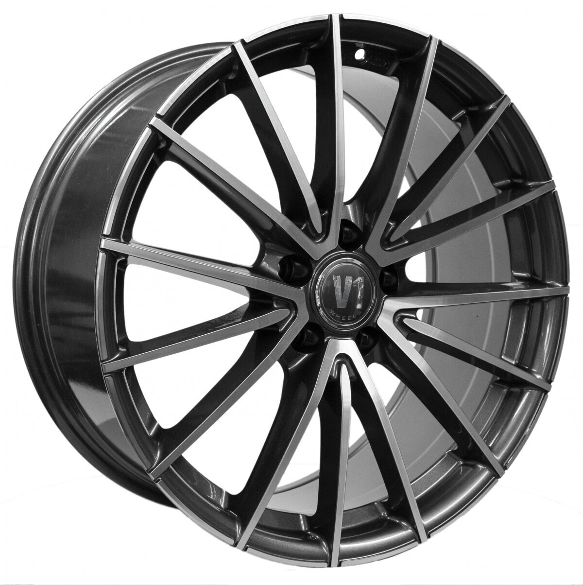 Колесный диск литой V1 Wheels V2 daytona grau hochglanzpoliert 8x18 ET45 - LK5/120 ML72.6